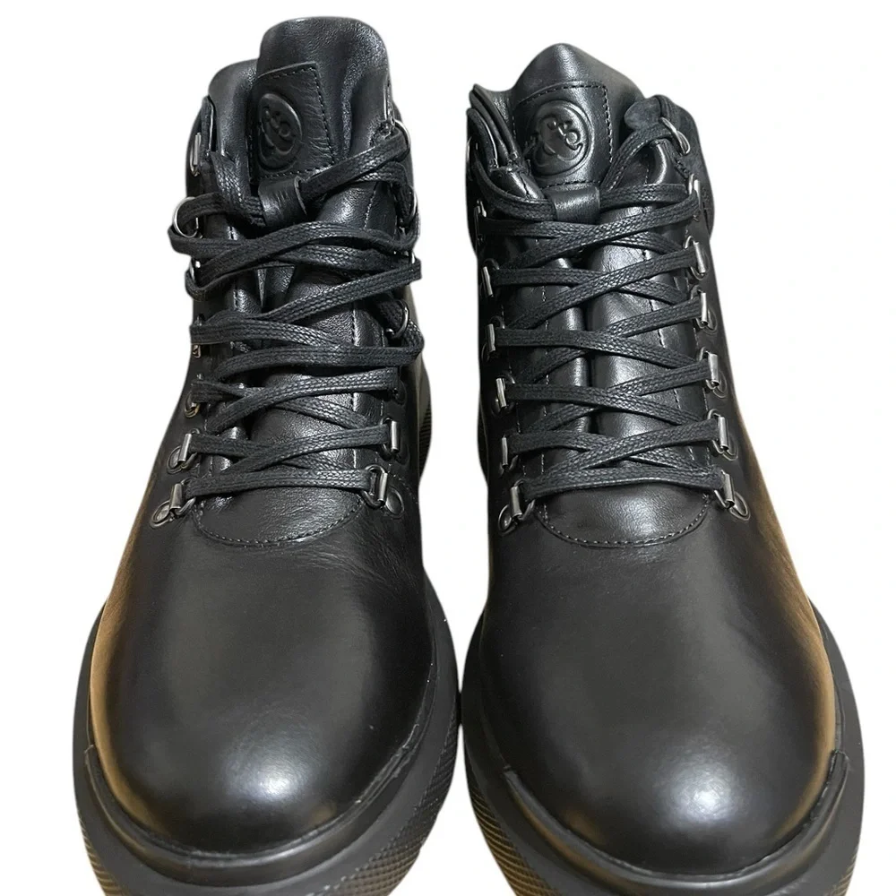 Thomas & Vine Sherman Leather Water Resistant Black Comfort Foam Boots sz 10